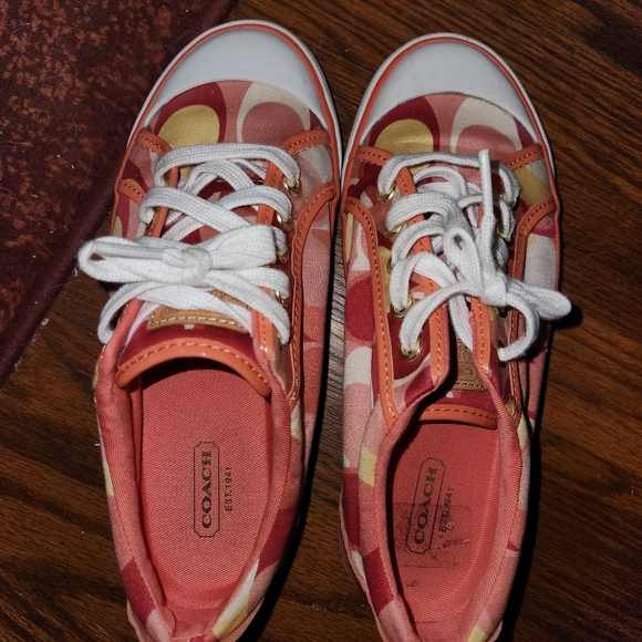 Peach,YellowCoach Signature C Shoes - Picture 4 of 12